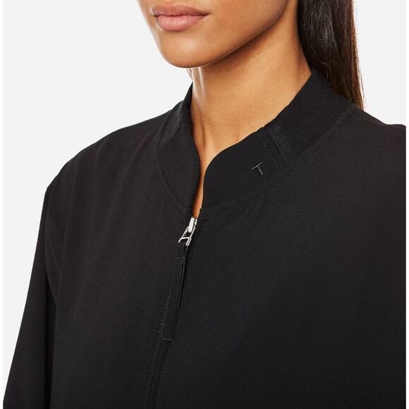 T by Alexander Wang Black Oversized Crepe Welded Bomber Jacket Small - Picture 2 of 10